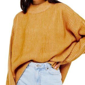 TOPSHOP Mock Neck Sweater Mustard